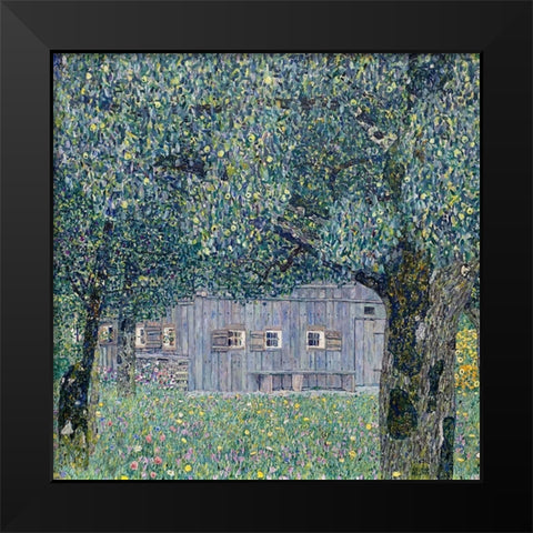 Farmhouse in Upper Austria Black Modern Wood Framed Art Print by Klimt, Gustav