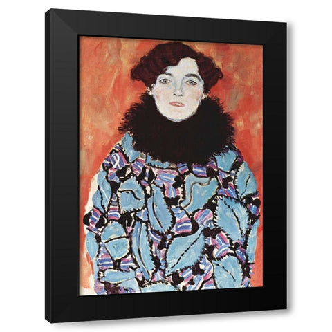 Portrait of Johanna Staude Black Modern Wood Framed Art Print with Double Matting by Klimt, Gustav