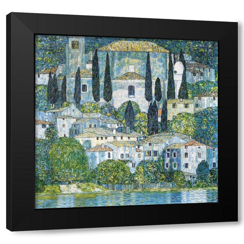 Kirche in Cassone Black Modern Wood Framed Art Print with Double Matting by Klimt, Gustav
