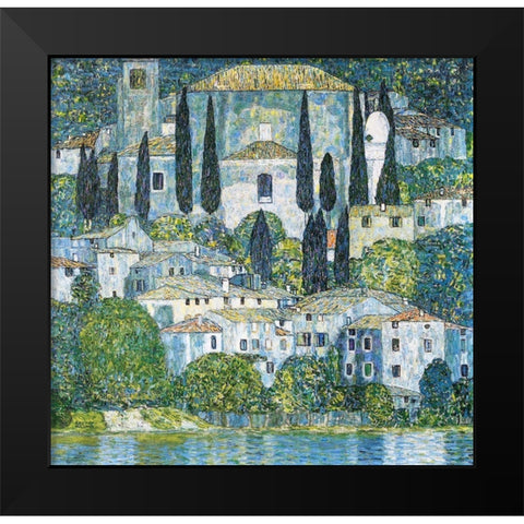 Kirche in Cassone Black Modern Wood Framed Art Print by Klimt, Gustav