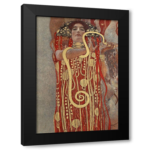 Hygieia Black Modern Wood Framed Art Print by Klimt, Gustav