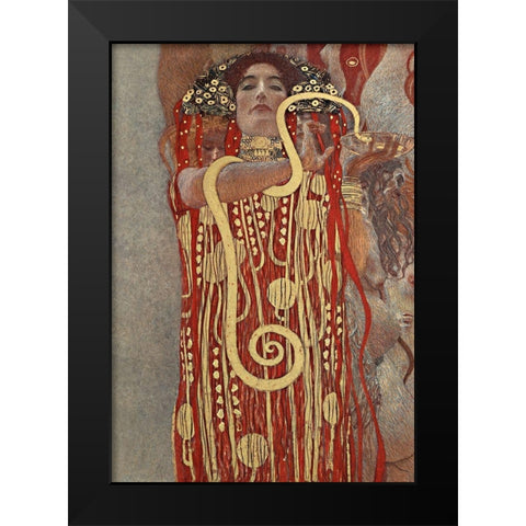 Hygieia Black Modern Wood Framed Art Print by Klimt, Gustav