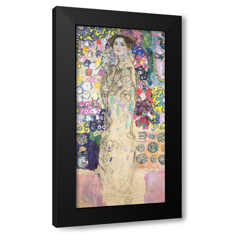 Portrait of Maria Munk Black Modern Wood Framed Art Print with Double Matting by Klimt, Gustav