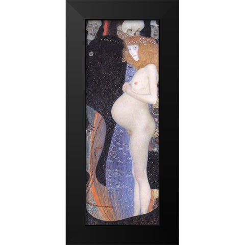 Hope Black Modern Wood Framed Art Print by Klimt, Gustav