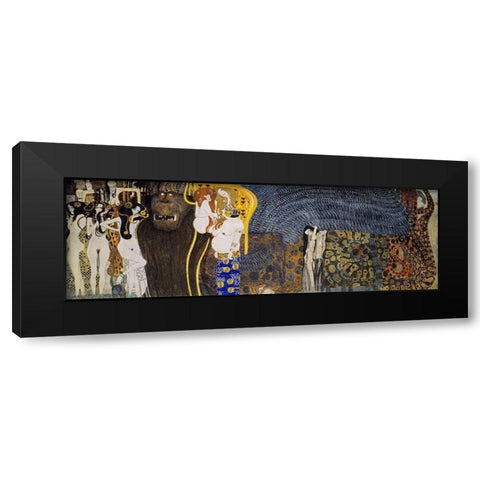 The Hostile Powers Black Modern Wood Framed Art Print by Klimt, Gustav