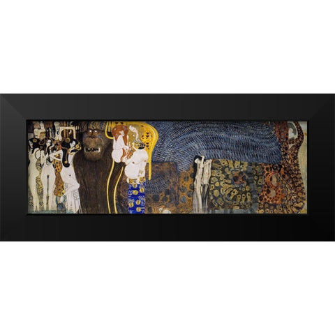 The Hostile Powers Black Modern Wood Framed Art Print by Klimt, Gustav