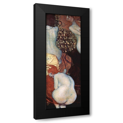 Goldfish Black Modern Wood Framed Art Print with Double Matting by Klimt, Gustav