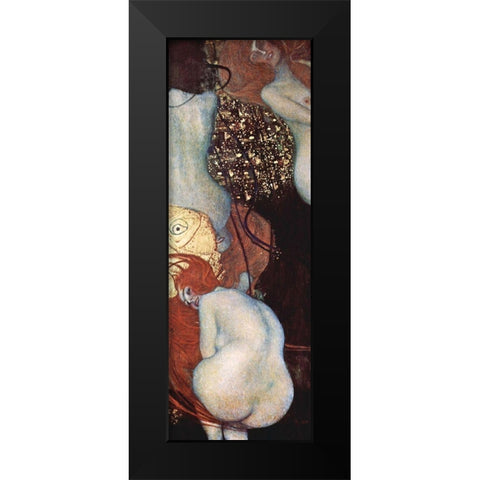 Goldfish Black Modern Wood Framed Art Print by Klimt, Gustav
