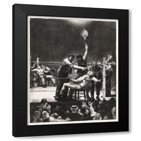 Between rounds-small-second stone Black Modern Wood Framed Art Print with Double Matting by Bellows, George