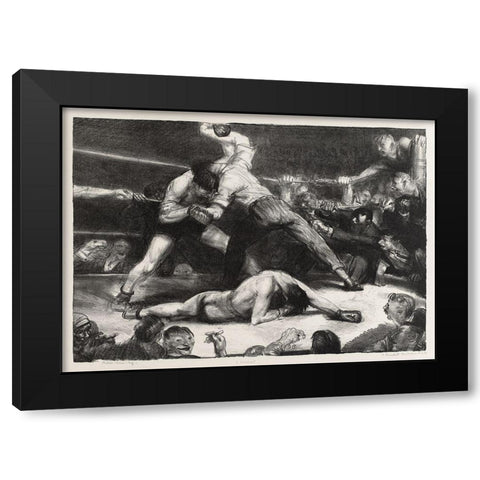 A knock-out-first state Black Modern Wood Framed Art Print with Double Matting by Bellows, George