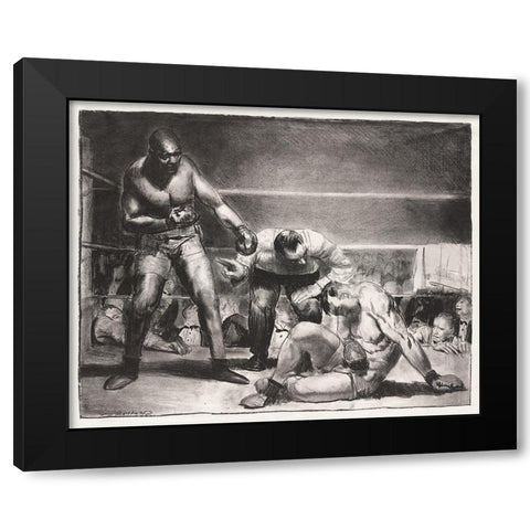 The white hope Black Modern Wood Framed Art Print by Bellows, George
