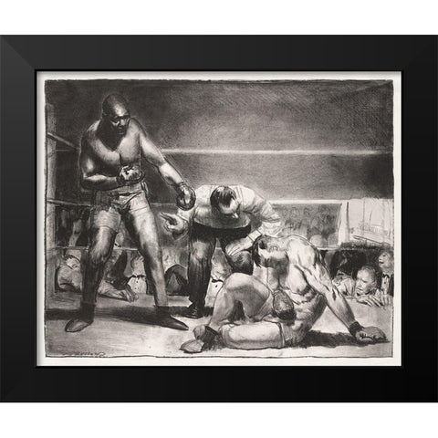 The white hope Black Modern Wood Framed Art Print by Bellows, George