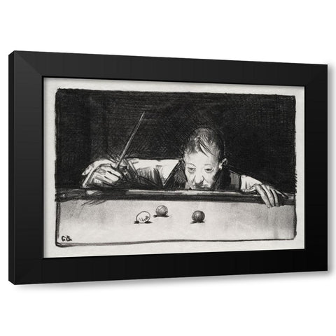 Indoor athlete-first stone Black Modern Wood Framed Art Print with Double Matting by Bellows, George