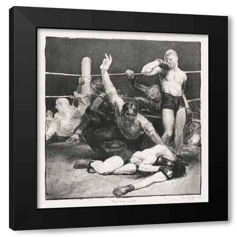 The last count Black Modern Wood Framed Art Print with Double Matting by Bellows, George