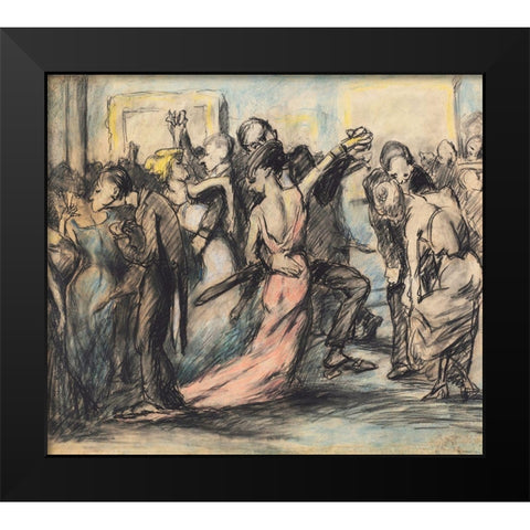 Society Ball Black Modern Wood Framed Art Print by Bellows, George