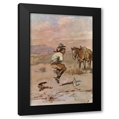 Just a Little Pain Black Modern Wood Framed Art Print with Double Matting by Russell, Charles Marion