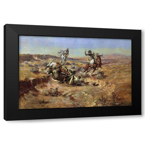 The Broken Rope Black Modern Wood Framed Art Print with Double Matting by Russell, Charles Marion