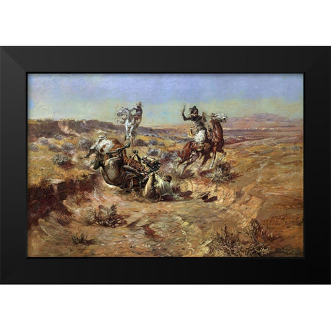 The Broken Rope Black Modern Wood Framed Art Print by Russell, Charles Marion
