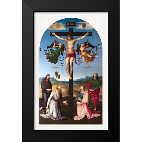 The Mond Crucifixion Black Modern Wood Framed Art Print by Raphael