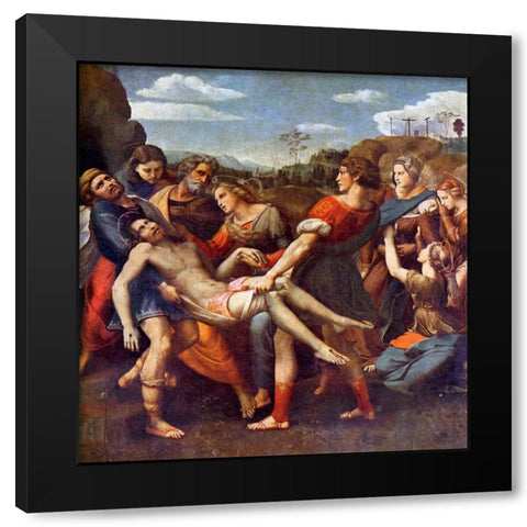 The Deposition Black Modern Wood Framed Art Print with Double Matting by Raphael