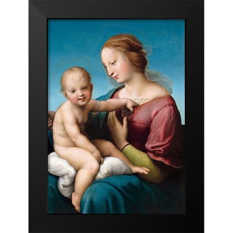 The Niccoliniâ€“Cowper Madonna Black Modern Wood Framed Art Print by Raphael