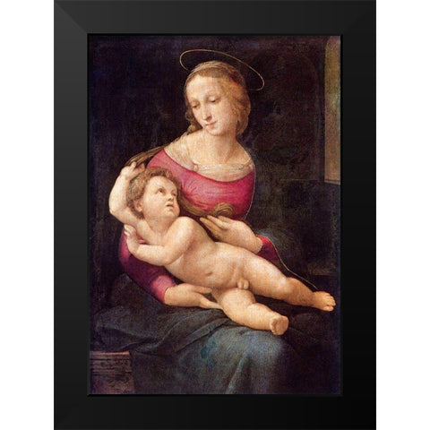 Bridgewater Madonna Black Modern Wood Framed Art Print by Raphael