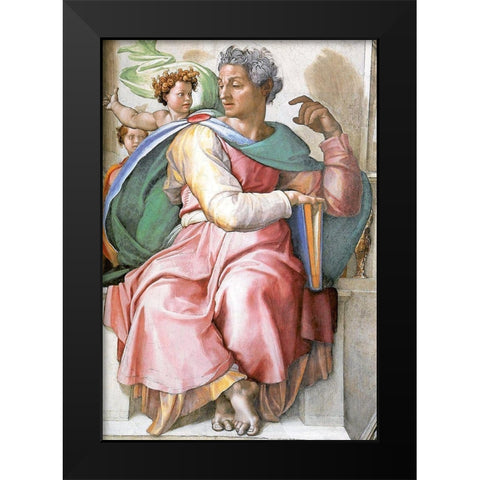 Isaiah Black Modern Wood Framed Art Print by Michelangelo