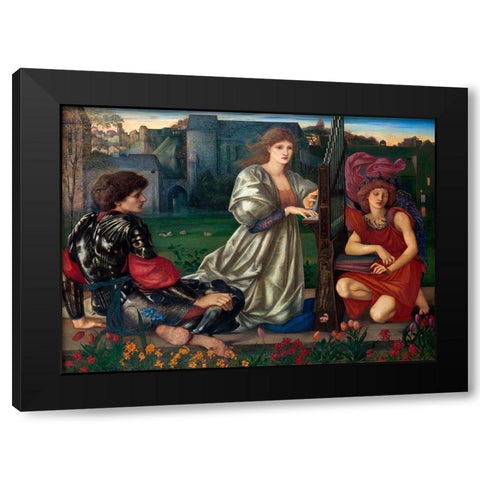 The Love Song Black Modern Wood Framed Art Print with Double Matting by Burneâ€“Jones, Edward