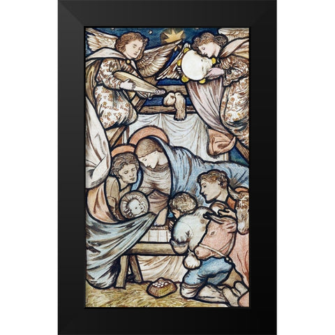 The Nativity Black Modern Wood Framed Art Print by Burneâ€“Jones, Edward