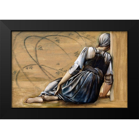 The Briar Rose Series-Study for The Garden Court Black Modern Wood Framed Art Print by Burneâ€“Jones, Edward