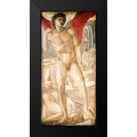 Troy Triptych-Study for Love subduing Oblivion Black Modern Wood Framed Art Print by Burneâ€“Jones, Edward