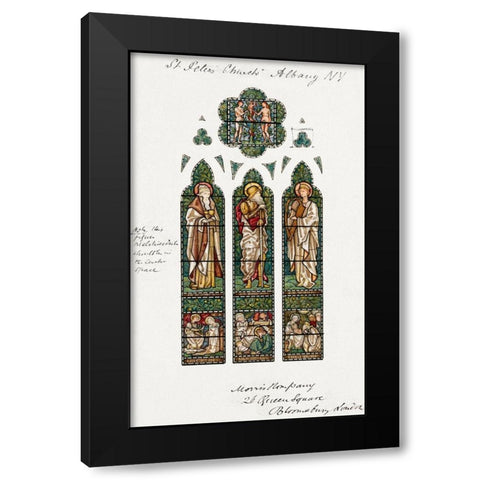 Design for Stained Glass Window-Saint Peters Episcopal Church-Albany-NY Black Modern Wood Framed Art Print with Double Matting by Burneâ€“Jones, Edward