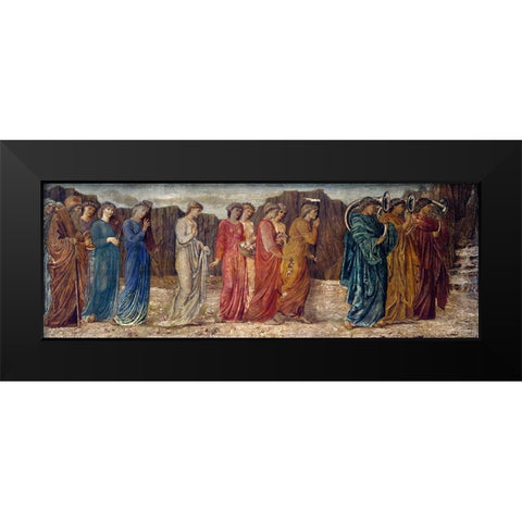 The King and other Mourners abandon Psyche to the MonsterÂ  Black Modern Wood Framed Art Print by Burneâ€“Jones, Edward