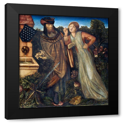 King Mark and La Belle Iseult Black Modern Wood Framed Art Print by Burneâ€“Jones, Edward