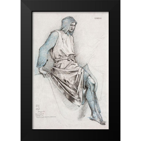 Study for the Failure of Gawain from the Holy Grail Tapestries Black Modern Wood Framed Art Print by Burneâ€“Jones, Edward