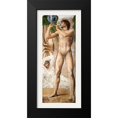 Troy Triptych-Study of Fame overthrowing Fortune Black Modern Wood Framed Art Print by Burneâ€“Jones, Edward