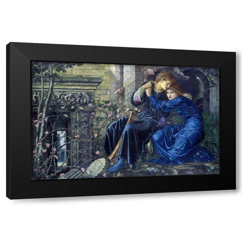 Love Among the Ruins Black Modern Wood Framed Art Print by Burneâ€“Jones, Edward