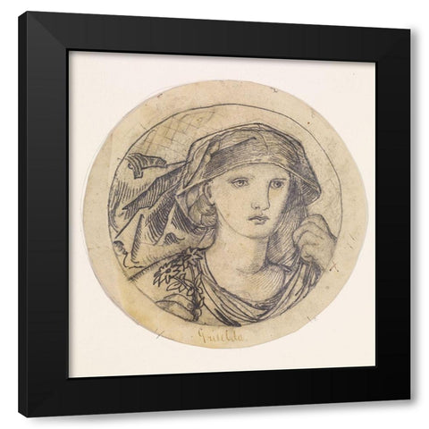 Chaucers Legend of Good Women Griselda Black Modern Wood Framed Art Print by Burneâ€“Jones, Edward