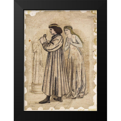 King Renes Honeymoon Sculpture Black Modern Wood Framed Art Print by Burneâ€“Jones, Edward