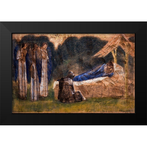 The Nativity Black Modern Wood Framed Art Print by Burneâ€“Jones, Edward