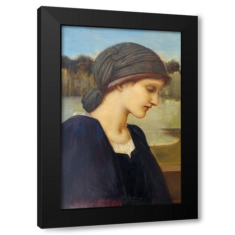 Flamma Vestalis Black Modern Wood Framed Art Print by Burneâ€“Jones, Edward