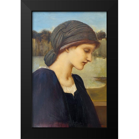 Flamma Vestalis Black Modern Wood Framed Art Print by Burneâ€“Jones, Edward