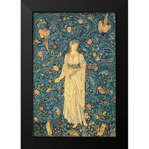William Morris-Flora Black Modern Wood Framed Art Print by Burneâ€“Jones, Edward