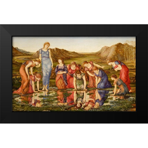 The Mirror of Venus Black Modern Wood Framed Art Print by Burneâ€“Jones, Edward