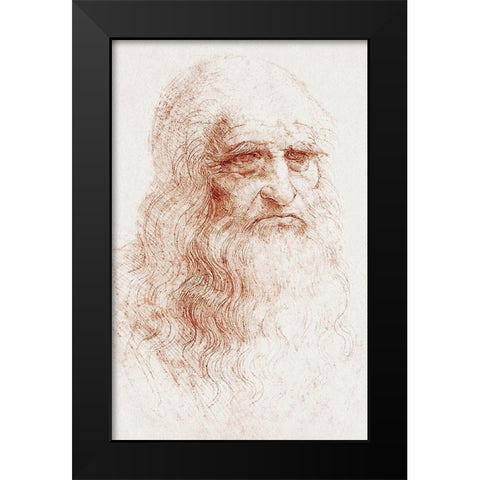 Self-portrait 1512 Black Modern Wood Framed Art Print by da Vinci, Leonardo