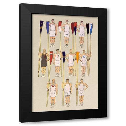College Crews Black Modern Wood Framed Art Print with Double Matting by Penfield, Edward