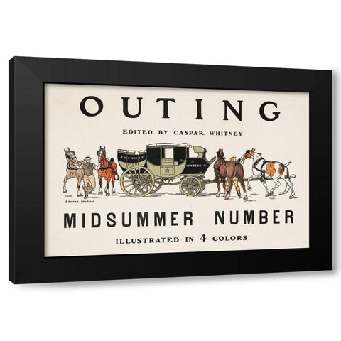 Outing Edited by Caspar Whitney Black Modern Wood Framed Art Print by Penfield, Edward