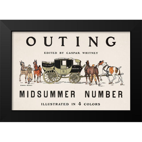 Outing Edited by Caspar Whitney Black Modern Wood Framed Art Print by Penfield, Edward
