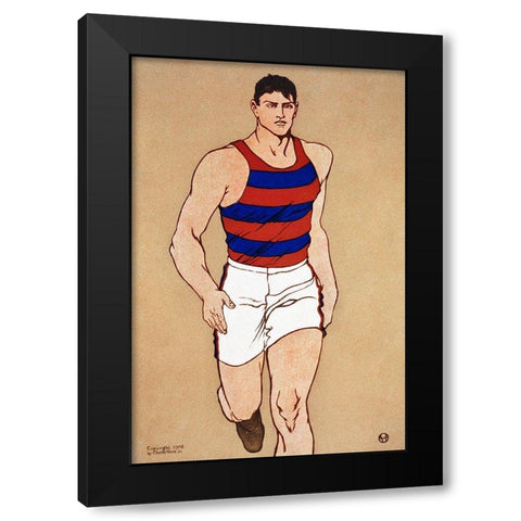 Athlete Black Modern Wood Framed Art Print by Penfield, Edward