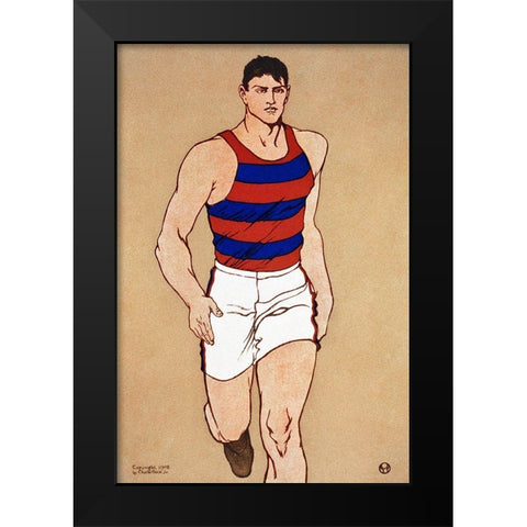 Athlete Black Modern Wood Framed Art Print by Penfield, Edward